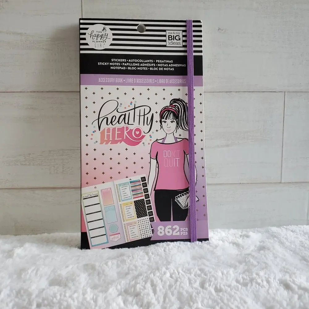 The Happy Planner Healthy Hero Accessory Book Read Description